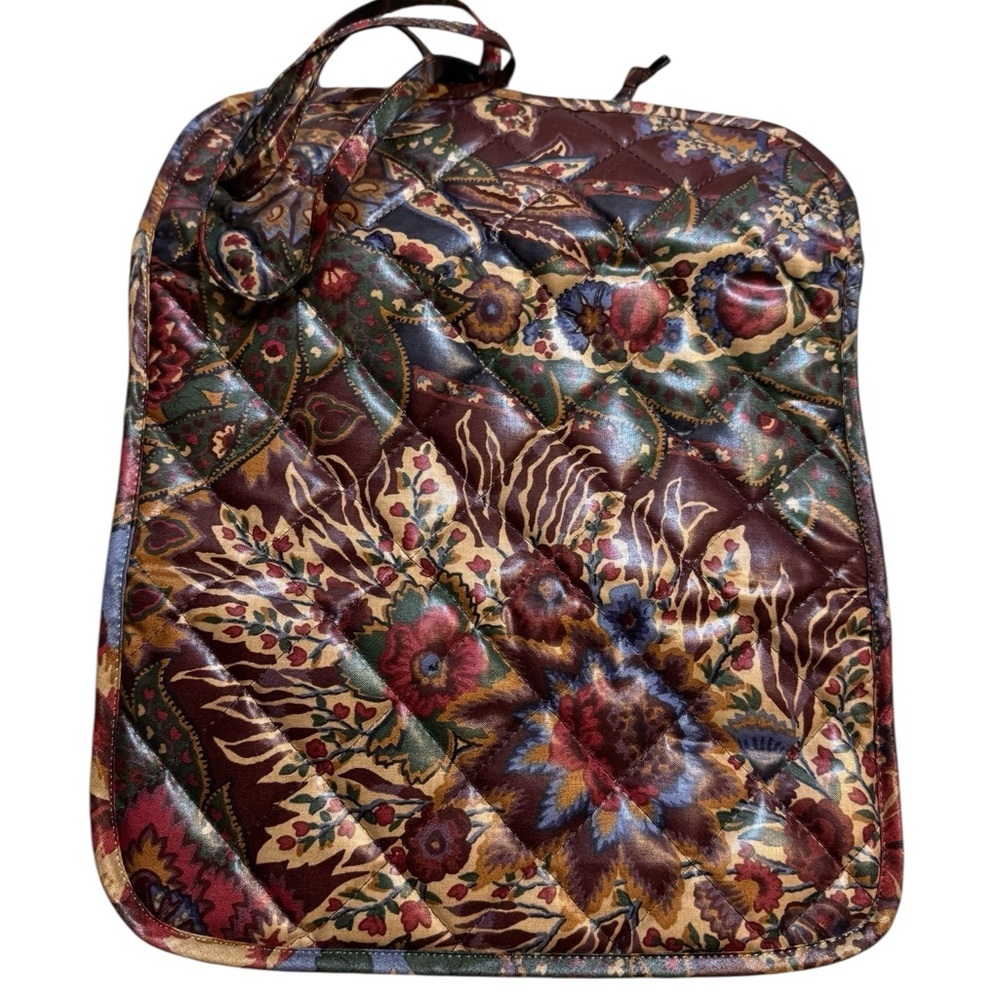 🌺 Vintage NWT Jewelry Roll Up Travel Organizer Floral‎ Quilted Bag Storage 🌺